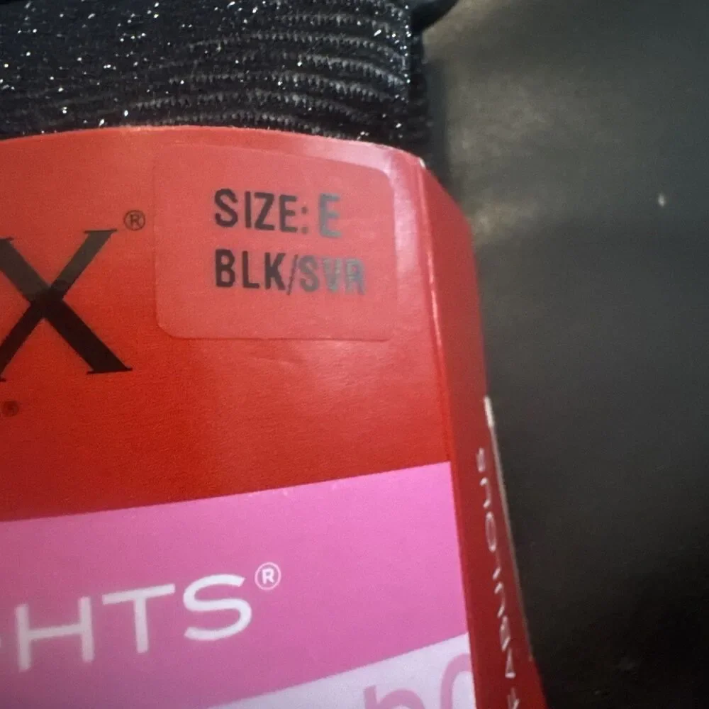 Spanx Black & Silver Metallic Luxe Body Shaping Tights Size E MSRP $32